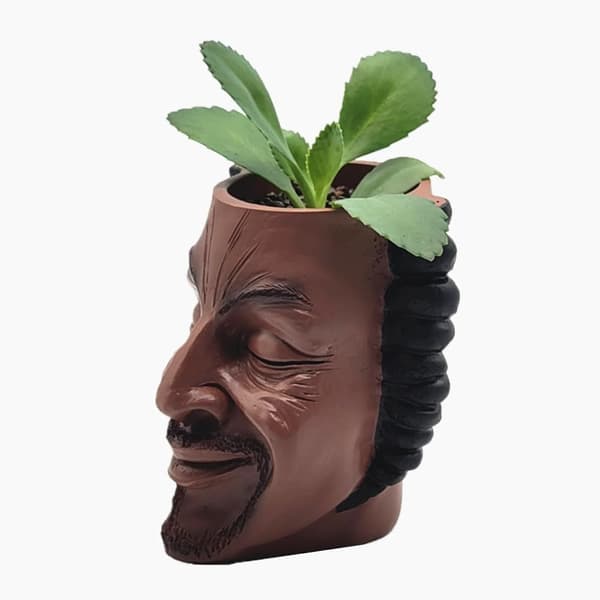 OBOSOE Kreativ Hip Hop Rapper Mand Ansigt Saftige Potteplanter Sjove Saftige Blomsterpotte Ornament Harpiks Statue Boligindretning Havegave