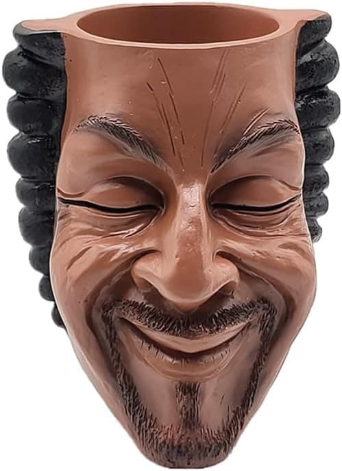 OBOSOE Kreativ Hip Hop Rapper Mand Ansigt Saftige Potteplanter Sjove Saftige Blomsterpotte Ornament Harpiks Statue Boligindretning Havegave