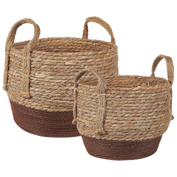 Set med 2 PALADJU blomkrukor Flätade 30/25 cm Naturfärgade Lumarko!