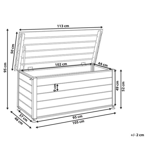 CAMPALTO Trädgårdslåda Metall 113 cm 50 cm Mörkgrå Lumarko!