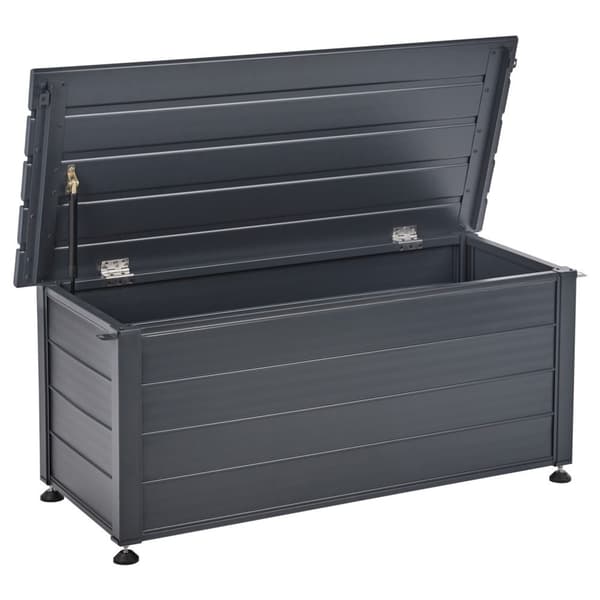 CAMPALTO Trädgårdslåda Metall 113 cm 50 cm Mörkgrå Lumarko!