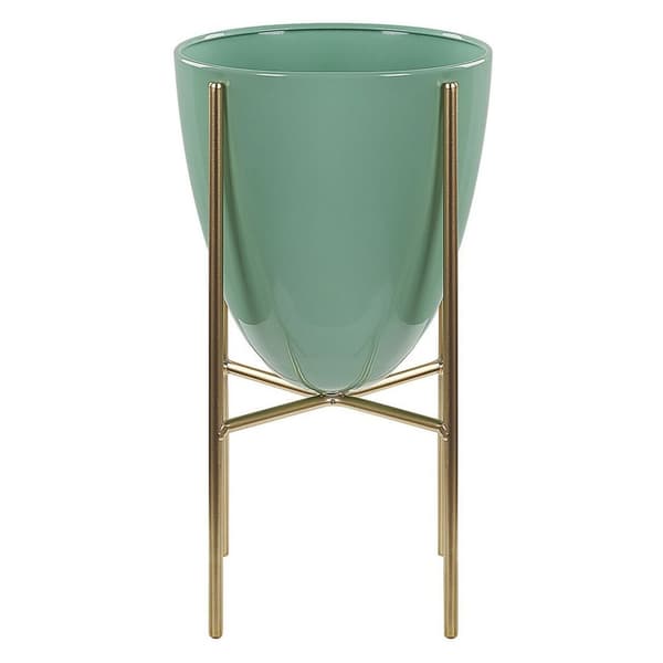 Blomkruka på ben LEFKI Metall 16 cm Mintgrön Lumarko!