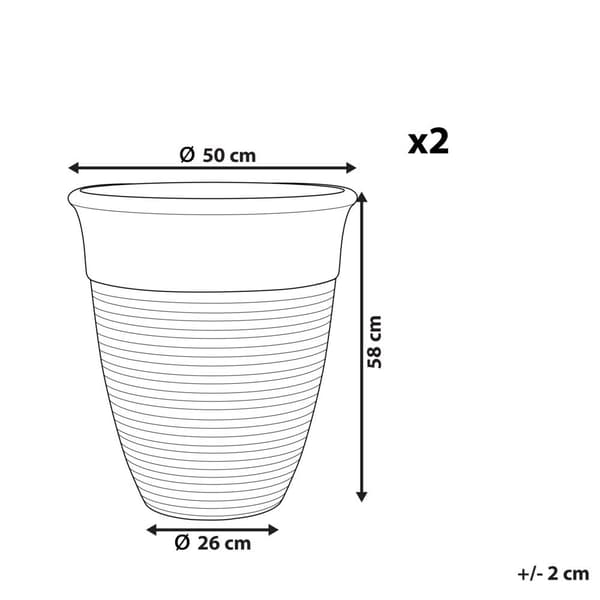 2 KATALIMA kiviruukkua 50 cm harmaa Lumarko!