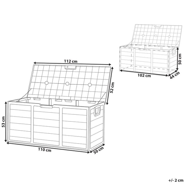 LOCARNO havekasse 112 cm 50 cm Sort Lumarko!