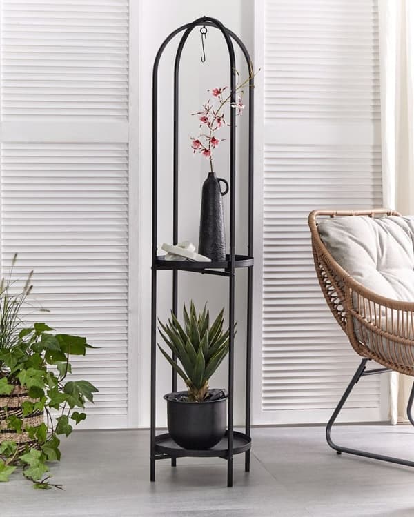 TAMARIX Metallinen kukkateline 35 cm Musta Lumarko!