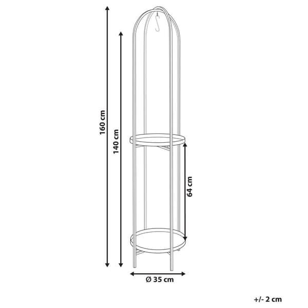 TAMARIX Metallinen kukkateline 35 cm Musta Lumarko!