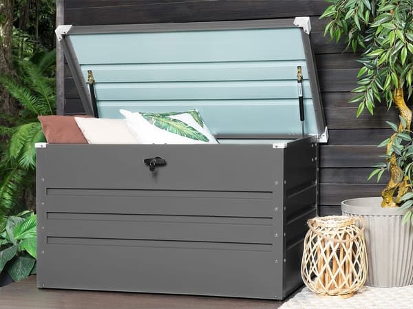 CEBROSA Puutarhalaatikko Metallinen 132 cm 62 cm Harmaa Lumarko!