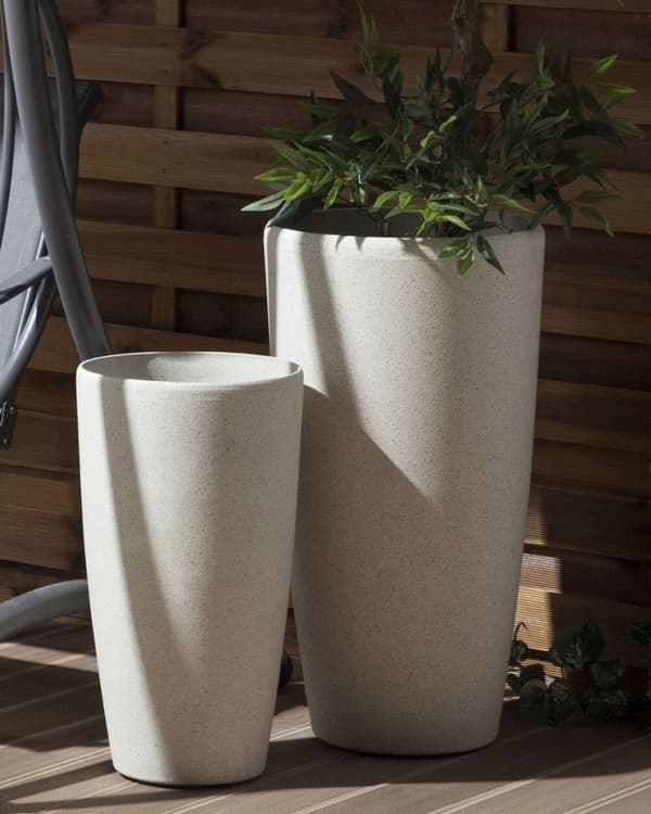 2 kukkaruukun setti 23 x 23 x 42 cm beige ABDERA Lumarko!