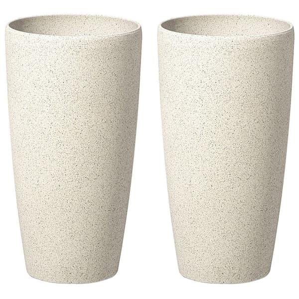 2 kukkaruukun setti 23 x 23 x 42 cm beige ABDERA Lumarko!