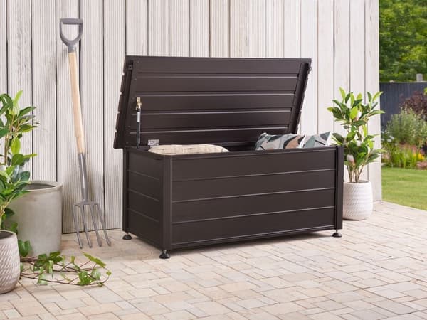 CAMPALTO Puutarhalaatikko Metallinen 113 cm 50 cm Tummanruskea Lumarko!