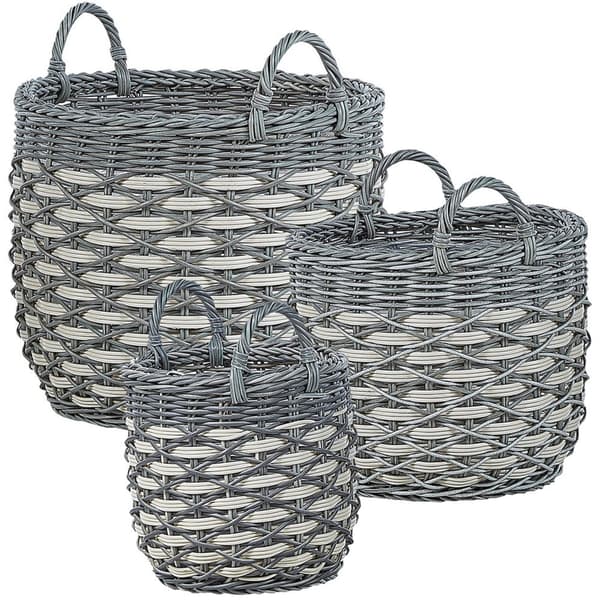 3 kpl GEFIRA teknorottinkikukkaruukkua 31/39/49 cm harmaa Lumarko!