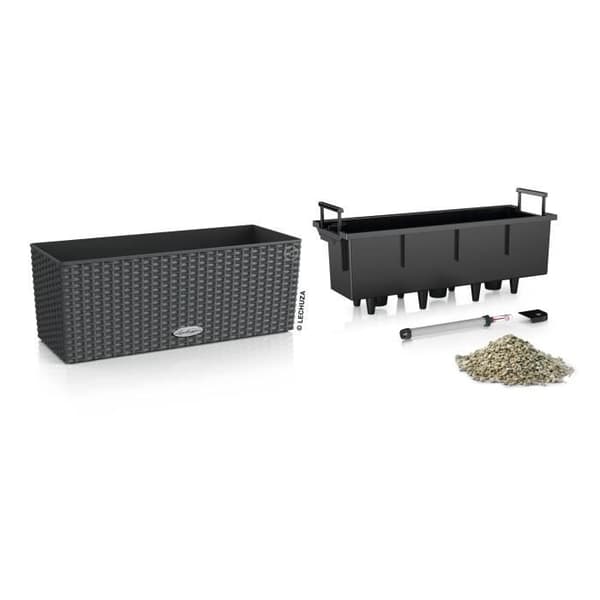 Jardiniere - Lechuza - Balconera Cottage 50 - Granit - Rektangulär - Med vattenreserv