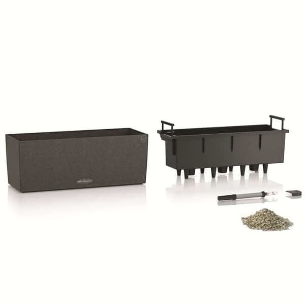 LECHUZA Jardiniere BALCONERA Stone 50 ALL-IN-ONE Svart