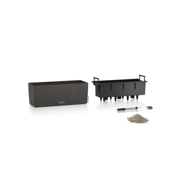 LECHUZA Jardiniere BALCONERA Stone 50 ALL-IN-ONE Svart