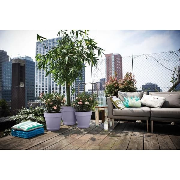 Blomkruka - Elho - Loft Urban Rund - Lila - L 29 x B 28,5 x H 26 cm - Utomhus - 100% återvunnen