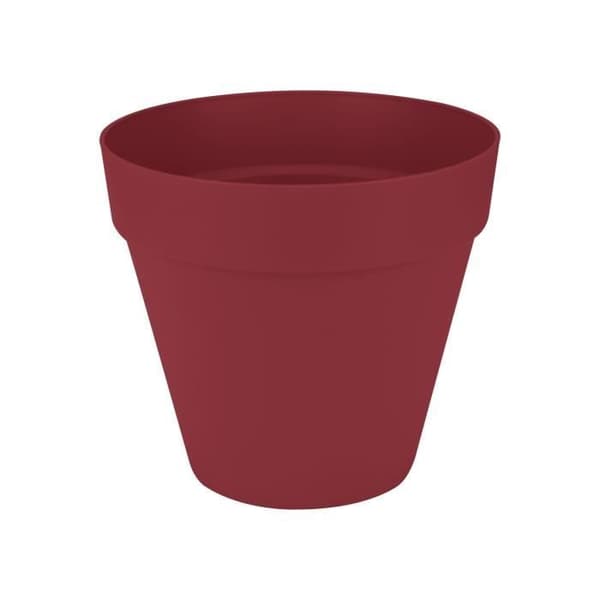 Blomkruka - Elho - Loft Urban Round - Hjul 40 - Röd - L 39 x B 38,5 x H 35 cm - Utomhus - 100% återvunnen