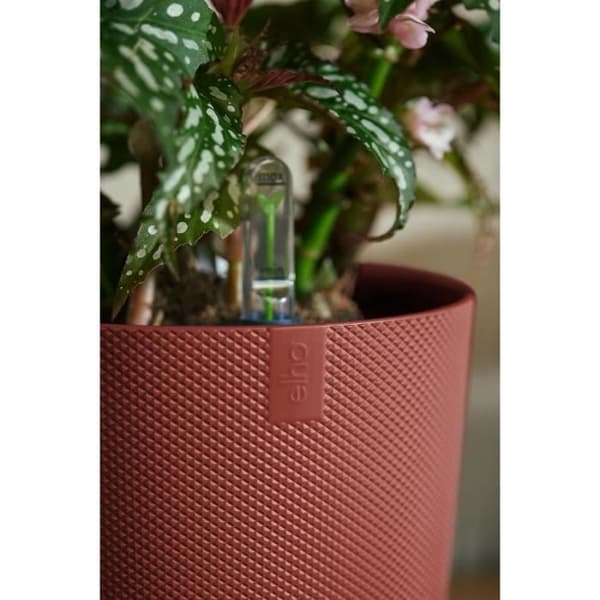 Blomkruka - Elho - Jazz Rund - Röd - Ø 26 x H 24 cm - Inomhus - 100% återvunnen