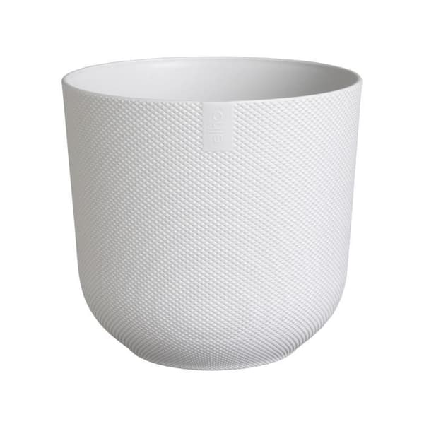 Blomkruka - Elho - Jazz Rund - Vit - Ø 26 x H 24 cm - Inomhus - 100% återvunnen