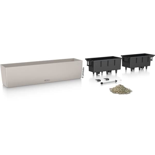 Jardiniere - Balconera färg 80 - Komplett kit - Sandbrun - 12 L - LECHUZA