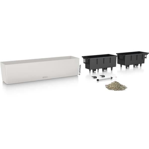 Jardiniere - Balconera färg 80 - Komplett kit - Ljusgrå - 12 L - LECHUZA