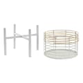 Miniatyrbillede 3 af 4: Grydesæt DKD Home Decor Hvid Natur Metal Spanskrør Firkantet 25 x 25 x 32 cm (2 enheder)