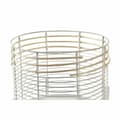 Miniatyrbillede 4 af 4: Grydesæt DKD Home Decor Hvid Natur Metal Spanskrør Firkantet 25 x 25 x 32 cm (2 enheder)