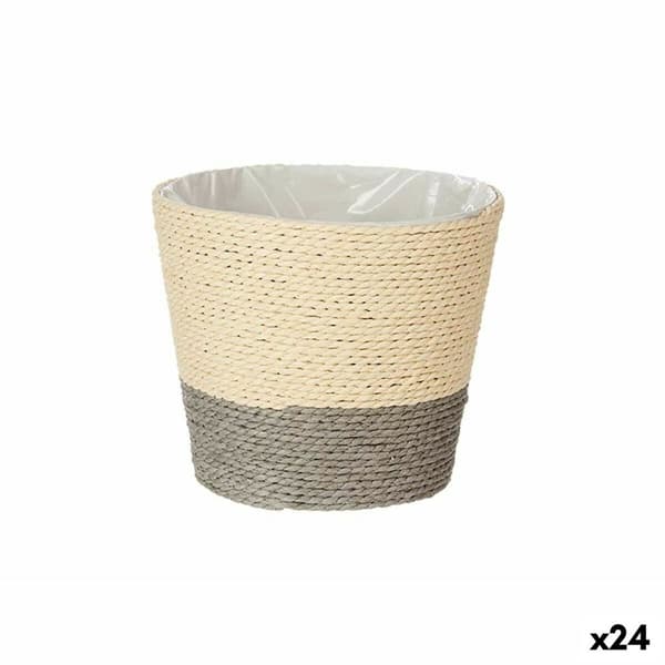 Kruka Ibergarden 86439 Grå Naturell Snöre Plast 15 x 15 x 14 cm (24 antal)