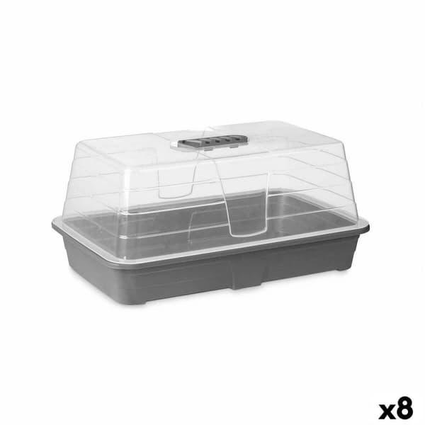 Växthus Ibergarden FYT2058102 Grå Transparent Plast 38,4 x 17,5 x 24,7 cm (8 antal)