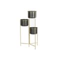 Miniatyrbillede 3 af 5: Urtepotte DKD Home Decor 30 x 21 x 80 cm Sort Gylden Metal