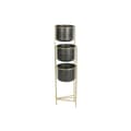 Miniatyrbillede 4 af 5: Urtepotte DKD Home Decor 30 x 21 x 80 cm Sort Gylden Metal