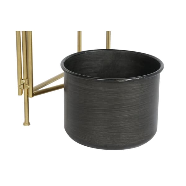 Urtepotte DKD Home Decor 30 x 21 x 80 cm Sort Gylden Metal
