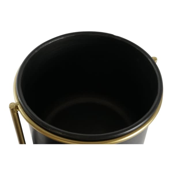 Urtepotte DKD Home Decor 30 x 21 x 80 cm Sort Gylden Metal