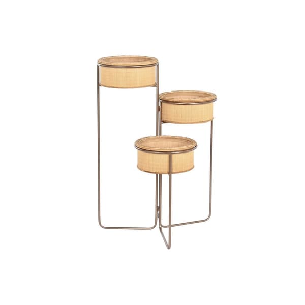 Urtepotte DKD Home Decor 55 x 42 x 79 cm Sort Brun Jern Bambus Tropisk