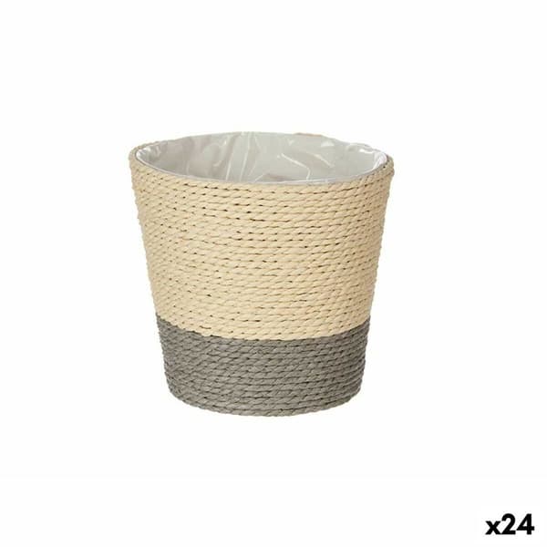 Urtepotte Ibergarden 86442 Grå Tov Plastik 14 x 12,5 x 14 cm (24 enheder)