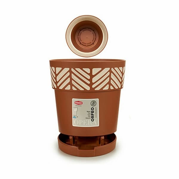 Selvvandende pot Stefanplast Orfeo Terrakotta Plastik 15 x 15 x 15 cm (12 enheder)