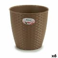 Miniatyrbillede 1 af 3: Urtepotte Stefanplast Brun Plastik 24 x 22,5 x 24 cm (6 enheder)