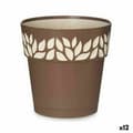 Miniatyrbillede 1 af 3: Selvvandende pot Stefanplast Cloe Brun Plastik 19 x 19 x 19 cm (12 enheder)