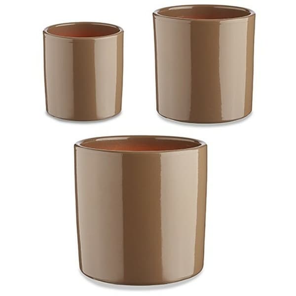 Grydesæt Ibergarden CILINDRO-7006 Taupe Ler Cylinder Ø 14 cm Ø 22 cm Ø 17 cm 3 Dele