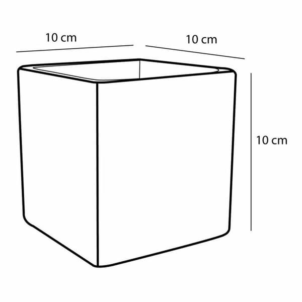 Urtepotte Mica Decorations Chaz Sølvfarvet Keramik Firkantet 10 x 10 x 10 cm