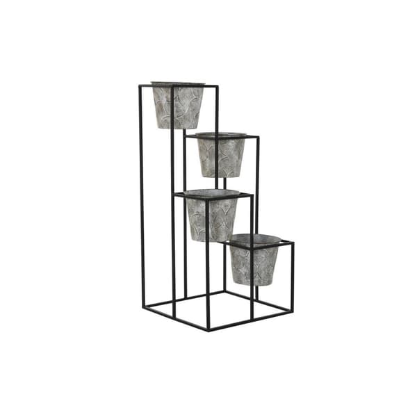 Urtepotte DKD Home Decor Grå Metal Brugt 34 x 34 x 71 cm Cirkulær
