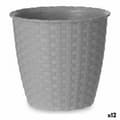 Miniatyrbillede 1 af 2: Urtepotte Stefanplast Grå Plastik 14 x 13 x 14 cm (12 enheder)