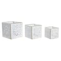 Miniatyrbillede 2 af 3: Sæt af planteredskaber DKD Home Decor Ark Gylden Metal 15 x 15 x 15 cm Hvid Tropisk Blad af en plante