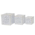 Miniatyrbillede 1 af 3: Sæt af planteredskaber DKD Home Decor Ark Gylden Metal 15 x 15 x 15 cm Hvid Tropisk Blad af en plante