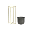 Miniatyrbillede 3 af 4: Sæt af planteredskaber DKD Home Decor 28,5 x 28,5 x 65,5 cm 28 x 28 x 65 cm Sort Gylden Metal