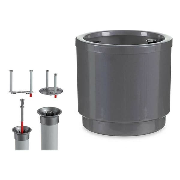 Selvvandende pot Ibergarden 4126-PLA Sølvfarvet polypropylen 26 x 25 x 26 cm (4 enheder)