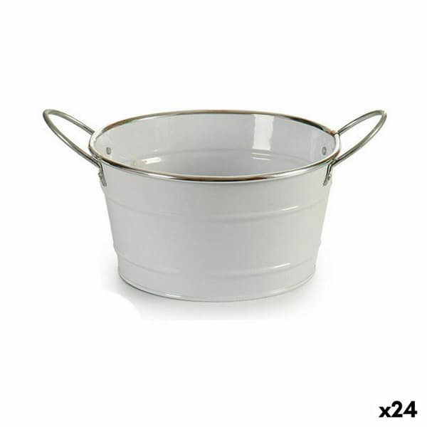 Kasvit Ibergarden F60326-D Valkoinen Hopeinen Sinkki Kuutio 27,5 x 10,5 x 20 cm (24 osaa)