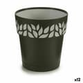 Pikkukuva 1 / 3: Itsekasteleva kukkaruukku Stefanplast Cloe Antrasiitinharmaa Muovinen 15 x 15 x 15 cm (12 osaa)