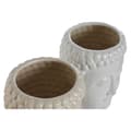 Miniatyrbillede 3 af 3: Urtepotte Home ESPRIT Hvid Beige Keramik 15 x 15 x 25 cm (2 enheder)