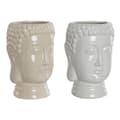 Miniatyrbillede 1 af 3: Urtepotte Home ESPRIT Hvid Beige Keramik 15 x 15 x 25 cm (2 enheder)