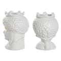 Miniatyrbillede 2 af 4: Urtepotte Home ESPRIT Hvid Gylden Porcelæn 10 x 10 x 14 cm (2 enheder)